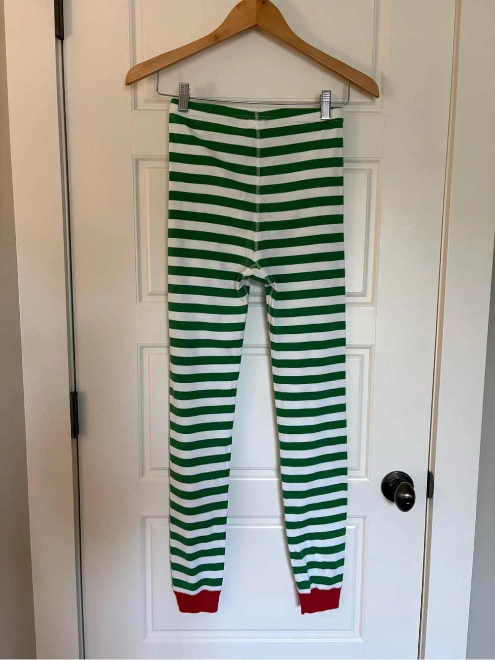 Hanna Andersson Striped Long John Pajamas Holiday Christmas Green Sz 160